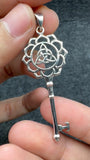 Celtic Triquetra Spiritual Enchantment Key Sterling Silver Pendant TPD5676