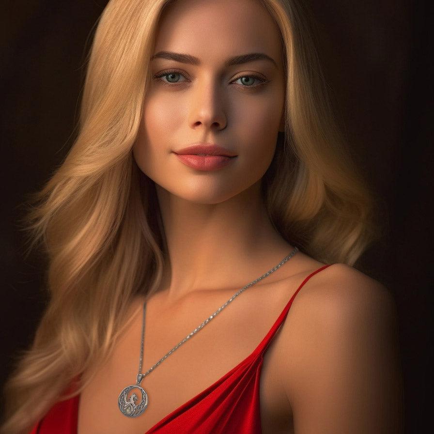 Rise with Resilience: Celtic Phoenix Sterling Silver Pendant with Gemstone TPD5719 | Embrace the Rebirth of Your Spirit - Jewelry