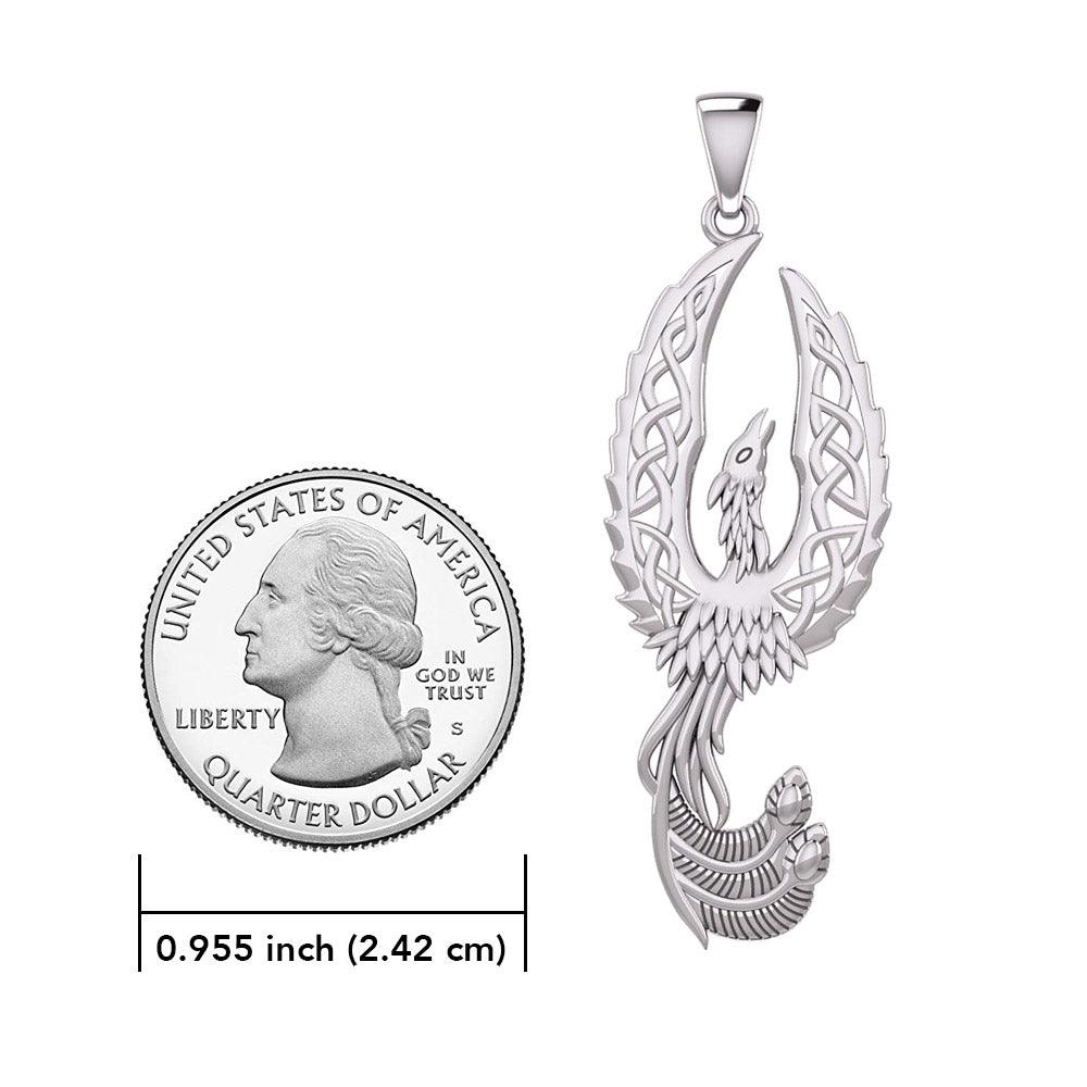 Mythical Celtic Phoenix Silver Pendant TPD5724 - Jewelry