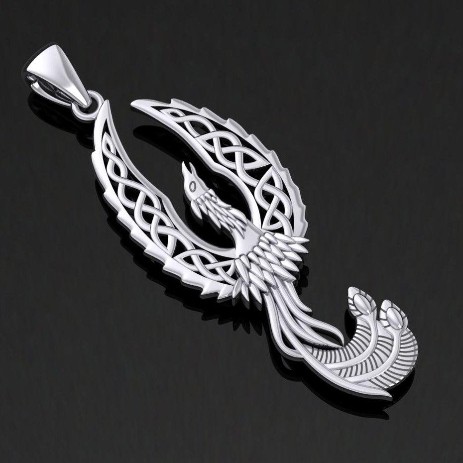 Mythical Celtic Phoenix Silver Pendant TPD5724 - Jewelry