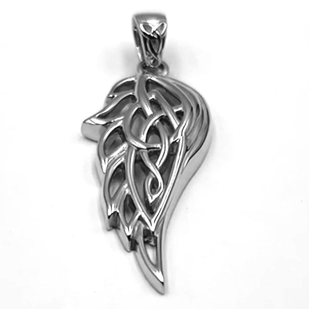 Guardian Angel Celtic Wing Silver Pendant TPD5912