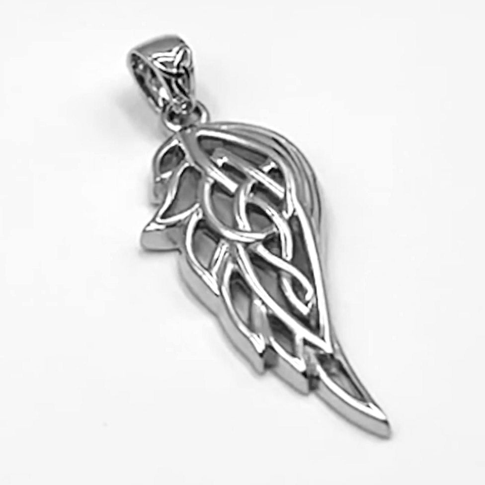 Guardian Angel Celtic Wing Silver Pendant TPD5912