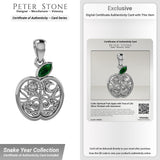 Celtic Spiritual Fruit Apple with Tree of Life Silver Pendant with Gemstone TPD5986