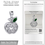 Celtic Spiritual Fruit Apple with Double Heart Sterling Silver Pendant with Gemstone TPD5987