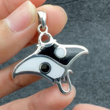 The Manta Ray with Yin Yang Symbol Silver Pendant TPD6075