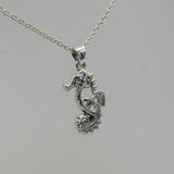 Celtic Seahorse And Double Heart With Stone Pendant TPD6080