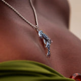 Hammerhead Shark with Aboriginal Designs Engrave into Body Silver Pendant TPD6104 - Jewelry