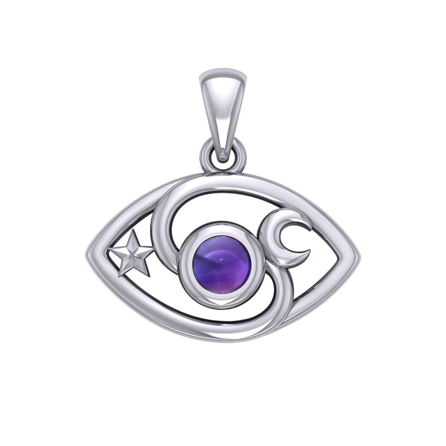 The Peter Stone Eye of God Silver Pendant with Gem TPD6177 - Jewelry