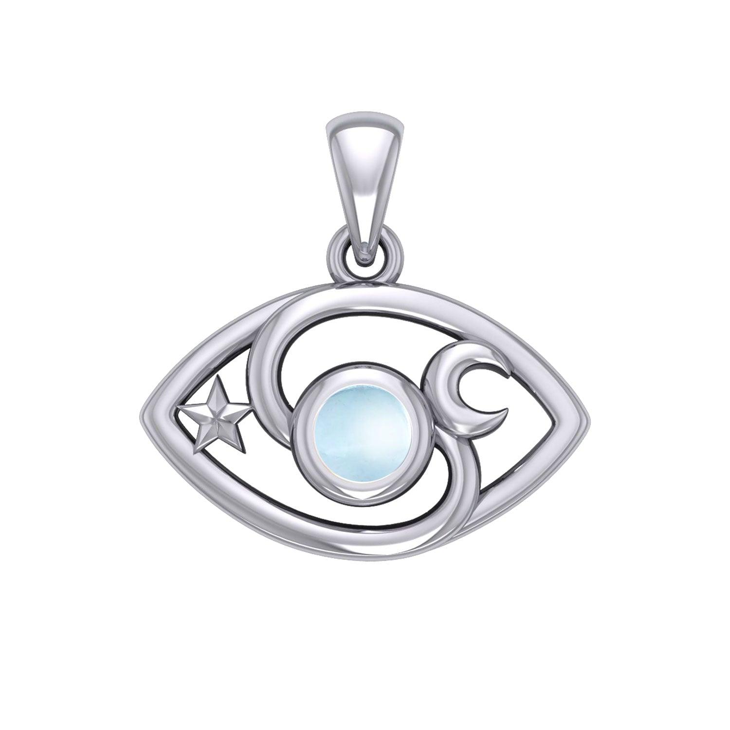 The Peter Stone Eye of God Silver Pendant with Gem TPD6177 - Jewelry