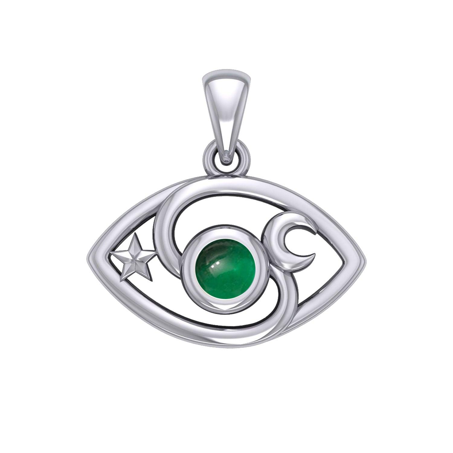 The Peter Stone Eye of God Silver Pendant with Gem TPD6177 - Jewelry
