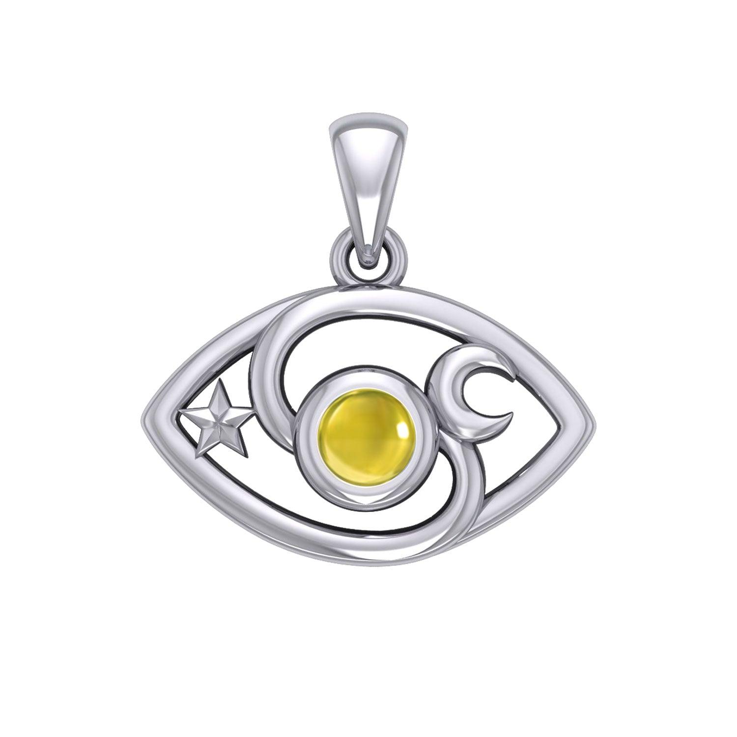 The Peter Stone Eye of God Silver Pendant with Gem TPD6177 - Jewelry