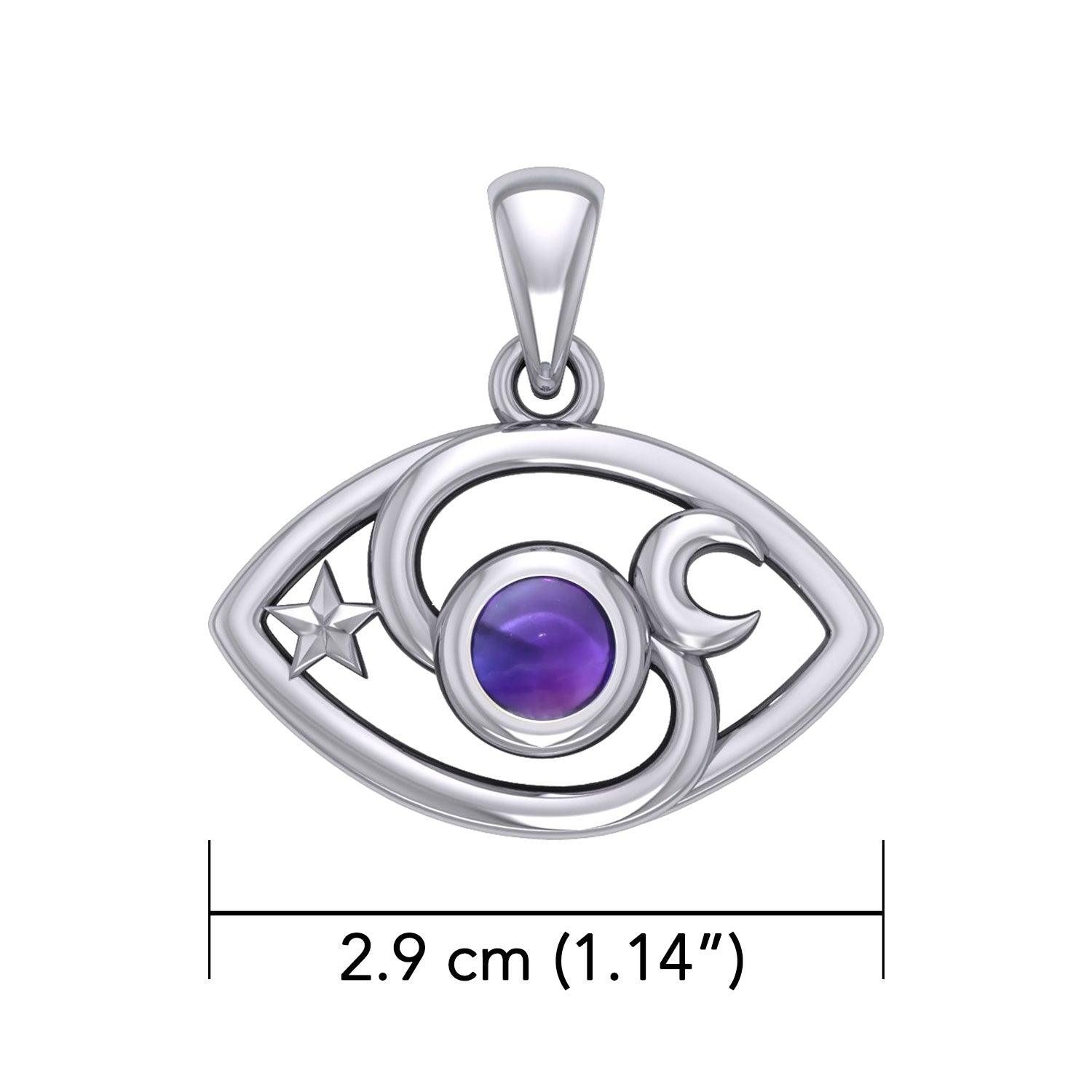 The Peter Stone Eye of God Silver Pendant with Gem TPD6177 - Jewelry
