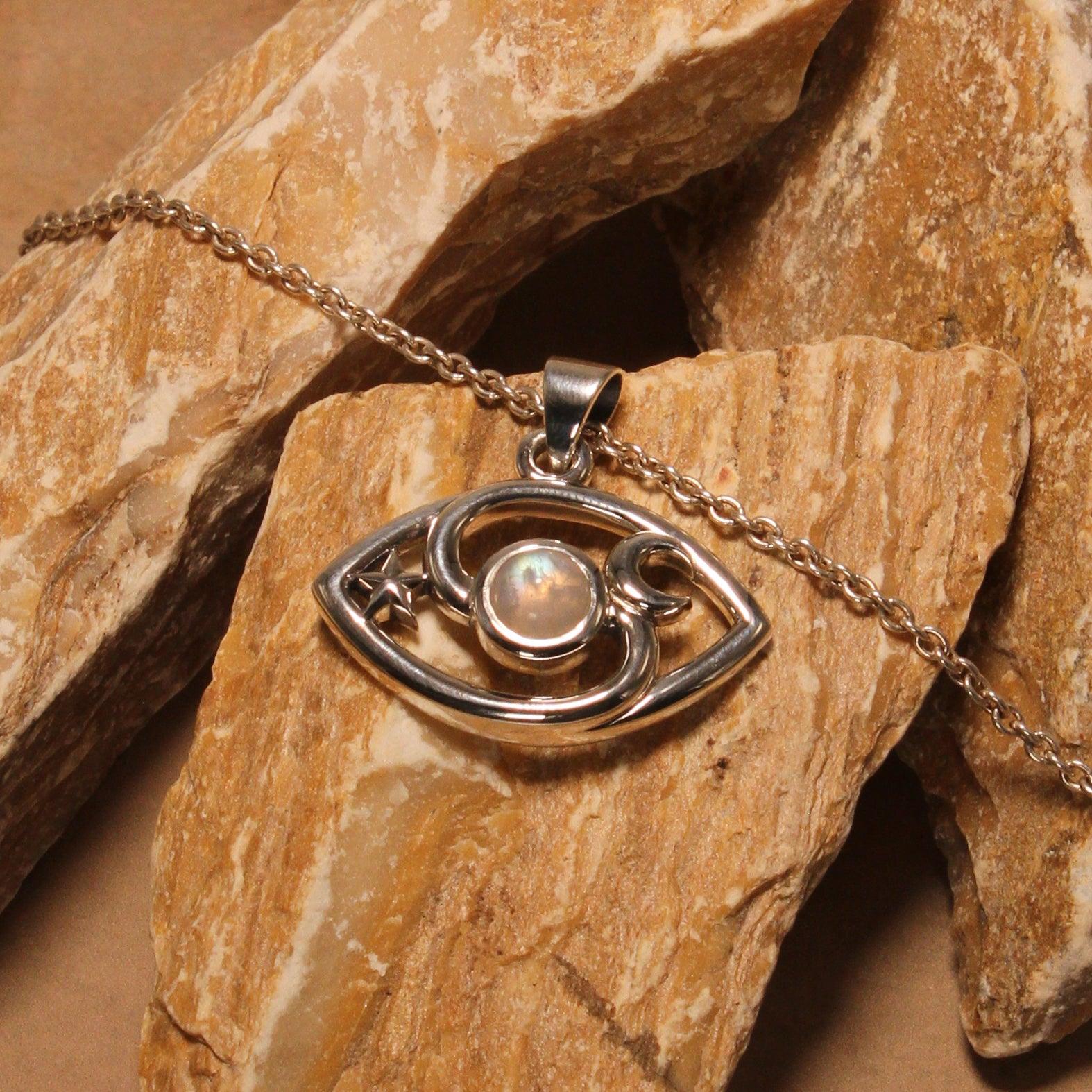 The Peter Stone Eye of God Silver Pendant with Gem TPD6177 - Jewelry