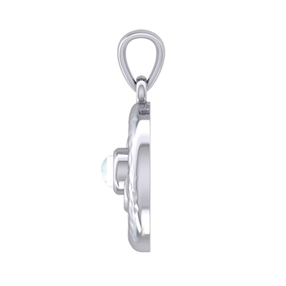 Peter Stone Spiral Silver Pendant with Crescent Moon And Gemstone TPD6179 - Jewelry