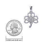 Celtic Shamrock and Four-Point Knots Sterling Silver Pendant - Intricate Connections by Peter Stone Jewelry TPD6206 - Jewelry