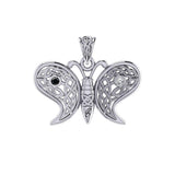 Sterling Silver Spiritual Harmony Celtic Yin Yang Gemstone butterfly Pendant by Peter Stone Jewelry TPD6208 - Jewelry