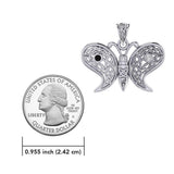 Sterling Silver Spiritual Harmony Celtic Yin Yang Gemstone butterfly Pendant by Peter Stone Jewelry TPD6208 - Jewelry