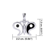 Harmony and Balance Sterling Silver Yin Yang Butterfly Pendant by Peter Stone Jewelry TPD6210 - Jewelry