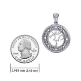 Om with Celtic Border Silver Pendant TPD6276 - Jewelry