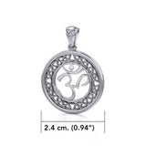 Om with Celtic Border Silver Pendant TPD6276 - Jewelry