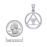 AA Recovery Symbol with Triquetra Sterling Silver Pendant TPD6330