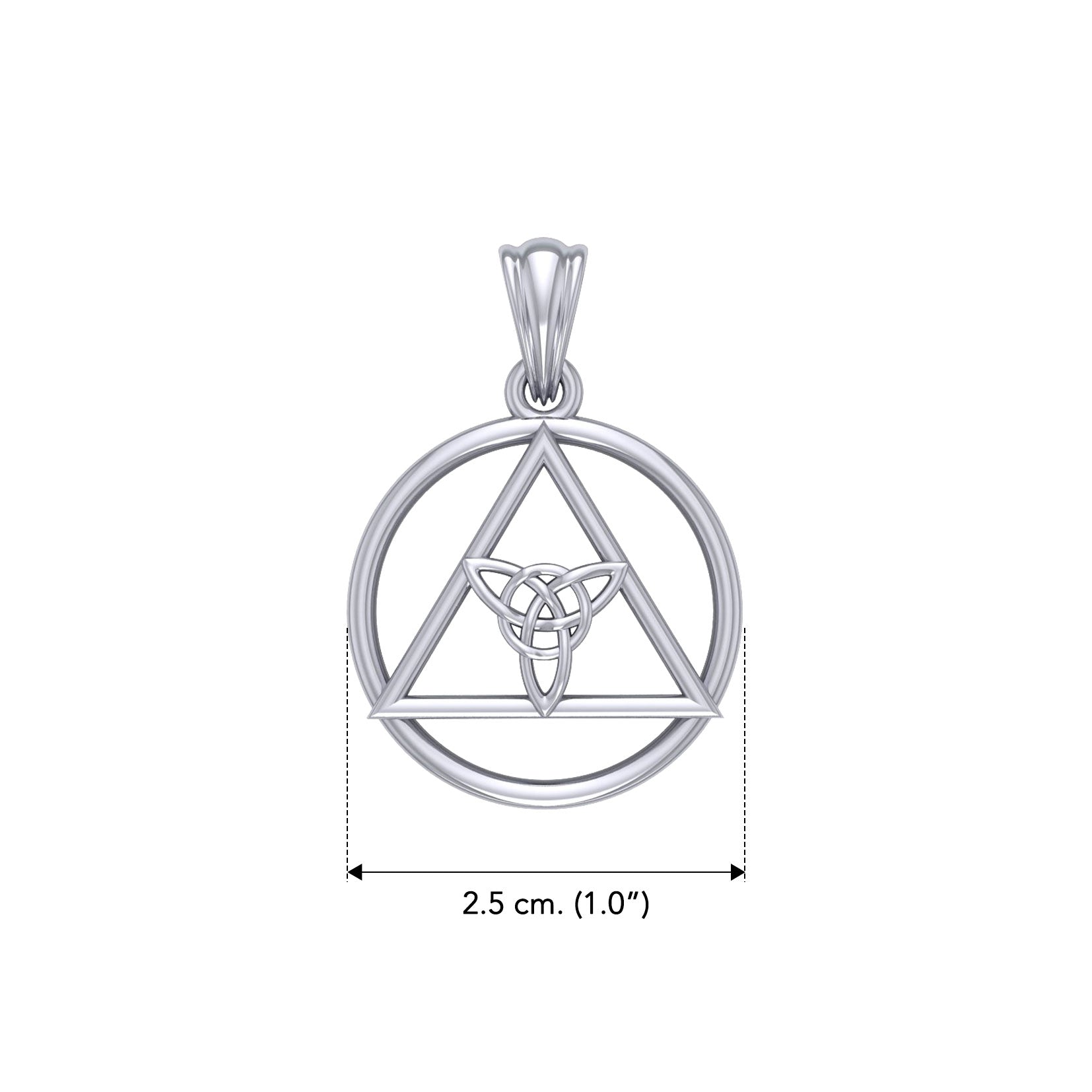 AA Recovery Symbol with Triquetra Sterling Silver Pendant TPD6330