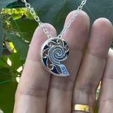 DiveSilver Nautilus and Wave Sterling Silver Pendant with Enamel TPD6336