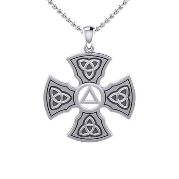 Templar Cross with AA Symbol Sterling Silver Pendant TPD6376