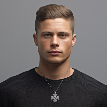 Templar Cross with AA Symbol Sterling Silver Pendant TPD6376