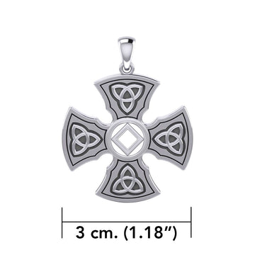 Templar Cross with NA Symbol Sterling Silver Pendant TPD6379