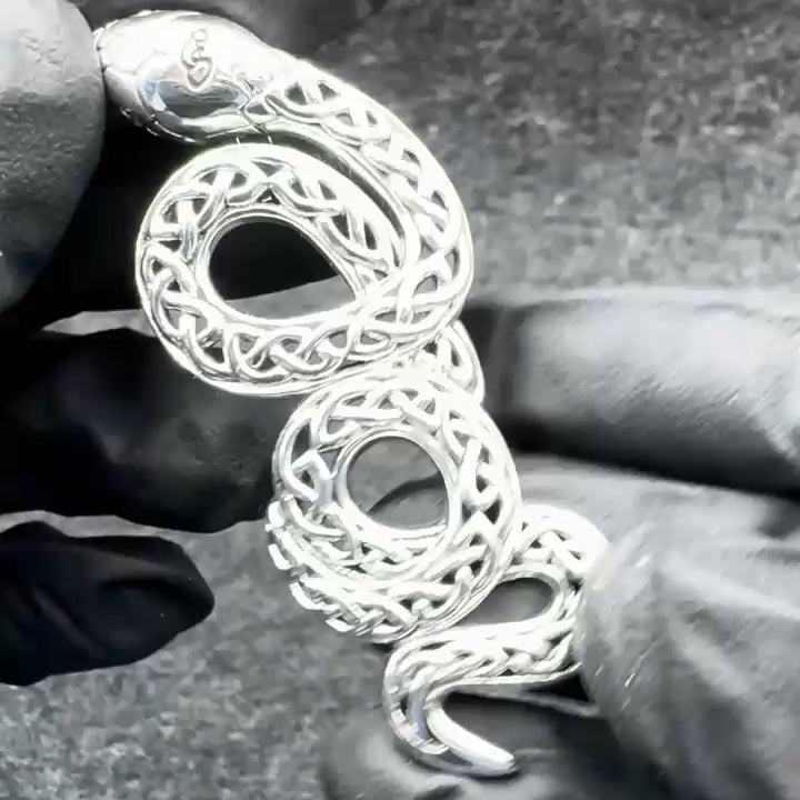 Celtic Snake Sterling Silver Pendant A Symbol of Transformation and Wisdom TPD6395