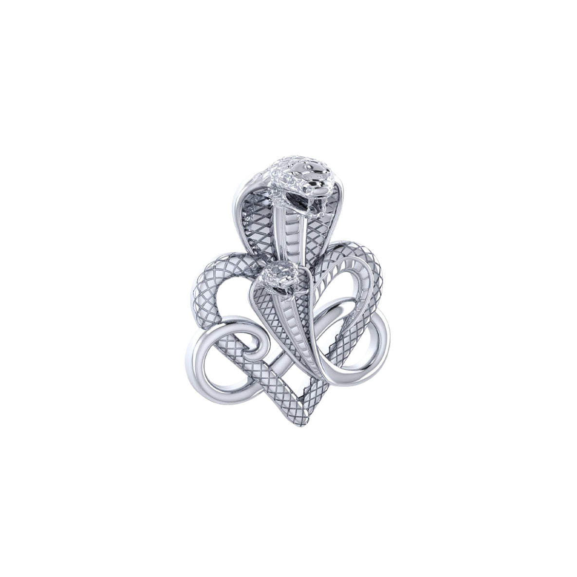 Double Snake with Infinity and Heart Sterling Silver Slider Pendant TPD6419