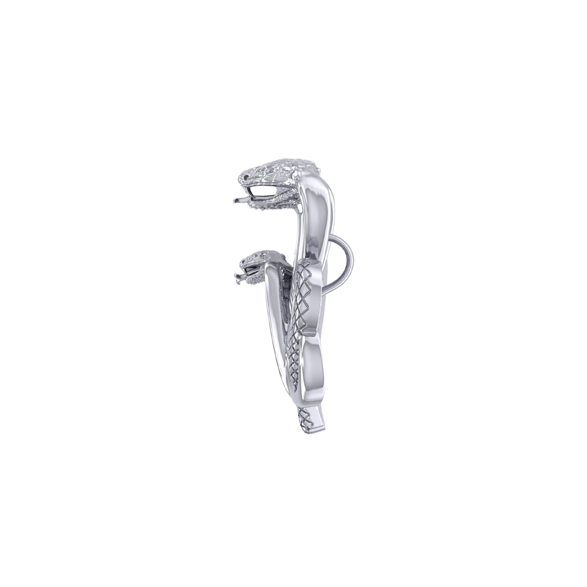 Double Snake with Infinity and Heart Sterling Silver Slider Pendant TPD6419