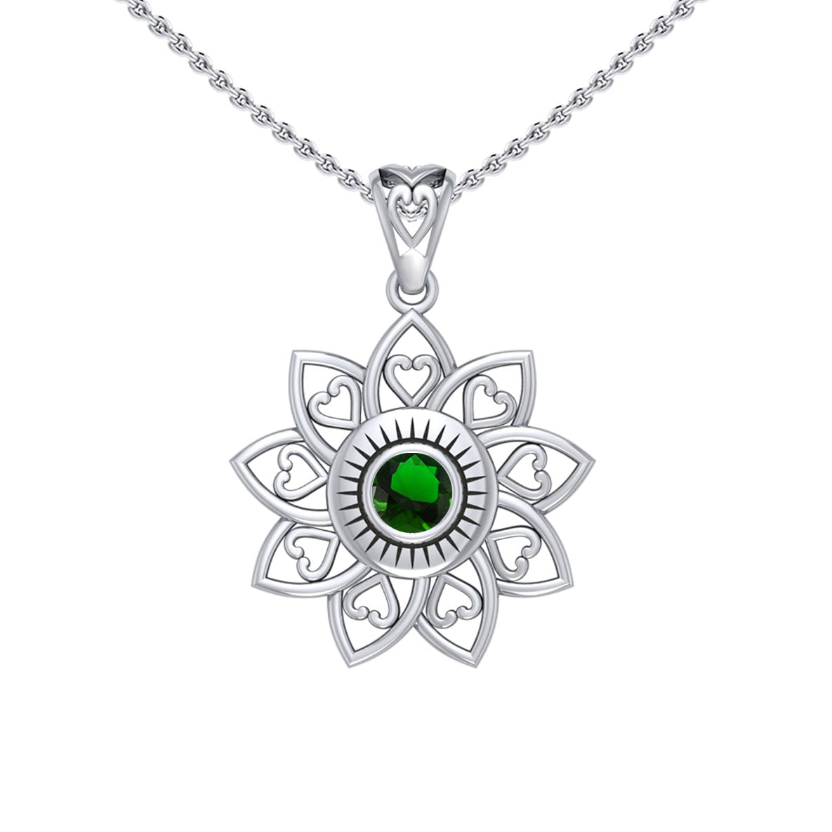 The Flower of Unity Sterling Silver Pendant with Gemstone TPD6420