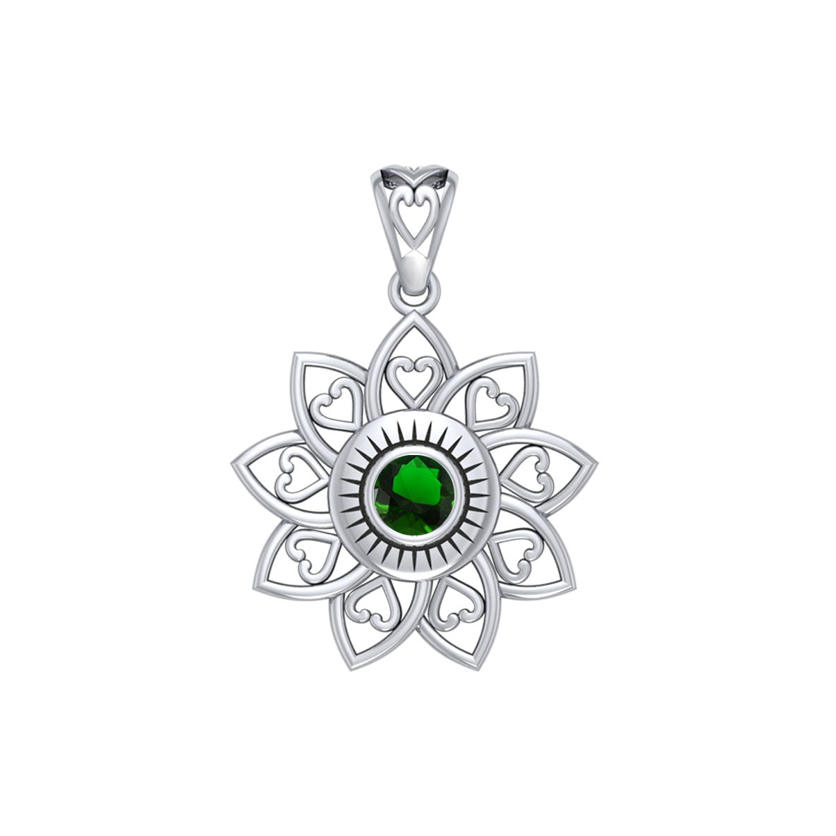 The Flower of Unity Sterling Silver Pendant with Gemstone TPD6420
