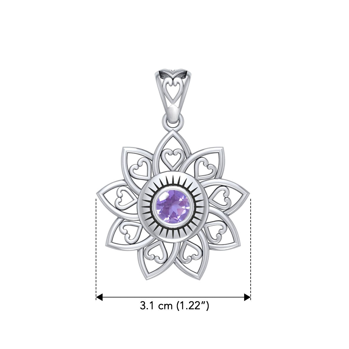 The Flower of Unity Sterling Silver Pendant with Gemstone TPD6420
