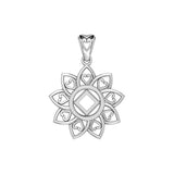 The Flower of Unity with NA Recovery Symbol Solid Gold Pendant GPD6421