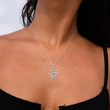 The Flower of Unity with AA Recovery Symbol Solid Gold Pendant GPD6422