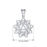 The Flower of Unity with AA Recovery Symbol Sterling Silver Pendant TPD6422