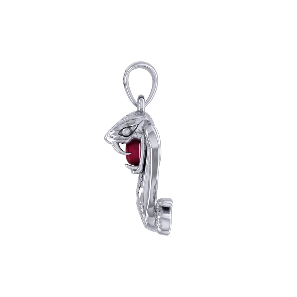 Cobra Snake Sterling Silver Pendant with Gem TPD6427