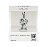 Cobra Snake Sterling Silver Pendant with Gem TPD6427