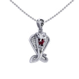 Cobra Snake Sterling Silver Pendant with Gem TPD6427