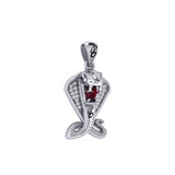 Cobra Snake Sterling Silver Pendant with Gem TPD6427
