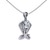 Cobra Snake Sterling Silver Pendant with Gem TPD6427