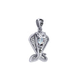 Cobra Snake Sterling Silver Pendant with Gem TPD6427