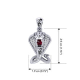 Cobra Snake Sterling Silver Pendant with Gem TPD6427