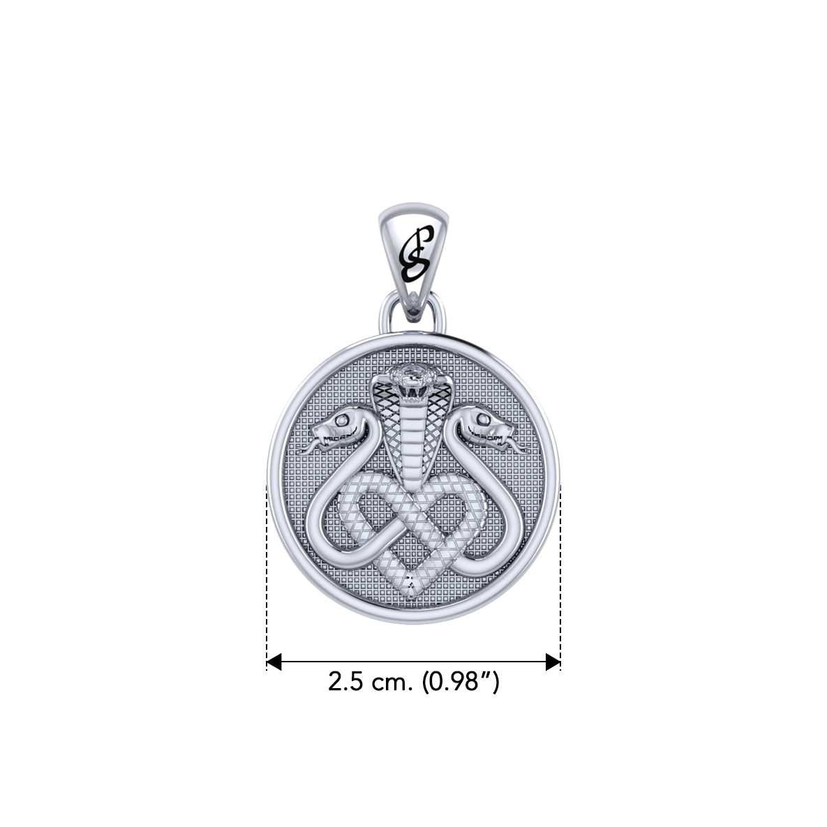 Triple Snake with Celtic Heart Sterling Silver Pendant TPD6429