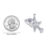 Puffer Fish Filigree Sterling Silver Pendant with Gemstone TPD6435