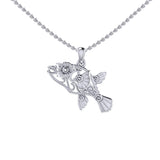 Puffer Fish Filigree Sterling Silver Pendant with Gemstone TPD6435