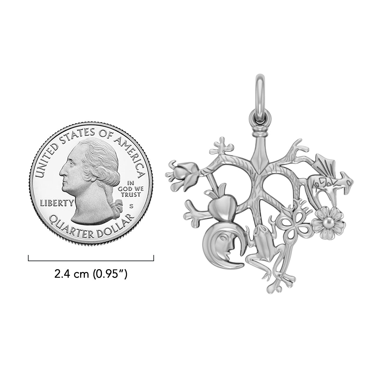 Cimaruta Witch Sterling Silver Pendant TPD6447